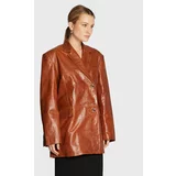Remain Usnjena jakna Bolette Blazer Leather RM1662 Rjava Relaxed Fit
