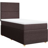 vidaXL Box spring postelja z vzmetnico temno rjava 90x200 cm blago, (21307106) | Shoptok.si