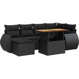  7-dijelni set vrtnih sofa od poliratana s jastucima crni | shoptok.hr