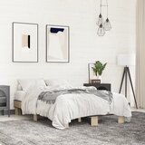 vidaXL Posteljni okvir sonoma hrast 140x200 cm inž. les in kovina Cene