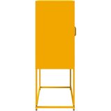 vidaXL Highboard Gorčično rumena 68x39x107 cm Jeklo | Shoptok.si