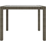  Vrtni stol 90 x 90 x 75 cm od kaljenog stakla i poliratana sivi | shoptok.hr