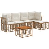  Set vanjskih sofa 6 kom. Prirodna i krema bijela Poliester | shoptok.hr