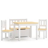 The Living Store 3-delni komplet otroške mize in stolov bel in bež MDF - Komplet Otroške Mize In Stolov, (21419610) | Shoptok.si