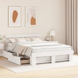 vidaXL Konstrukcija postelje Bela 160 x 200 cm Masivno borovo les, (5000123552) | Shoptok.si