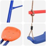  Set vanjskih ljuljački Šareni Čelik i PE - Plava 2x ljuljačka + ljestve + klizač | shoptok.hr