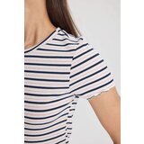 Defacto Fitted Crew Neck Striped Short Sleeve T-Shirt | Shoptok.si