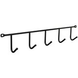 WALTECO Letev za obešanje (Do x Š x V: 350 x 35 x 60 mm, Število kaveljčkov: 5 kos, Črna) | Shoptok.si