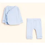 dvodelni komplet od pamuka za novorođenčad: pantalone i majica dugih rukava - Plava / 0-3 mes