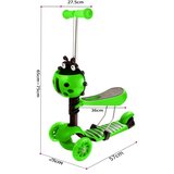 Olimp Sport Trotinet za decu 5 u 1 sa sedištem i svetlećim točkovima ZELENI | ePonuda.com