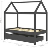  Za dječji krevet s ladicom tamnosivi 70 x 140 cm borovina | shoptok.hr