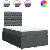 vidaXL Box spring postelja z vzmetnico temno siva 120x190 cm blago | Shoptok.si