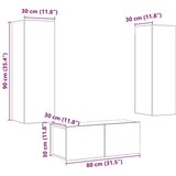  3-dijelni zidni set TV ormarić konstruirano drvo | shoptok.hr
