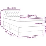 vidaXL Box spring krevet s madracem tamnosivi 90x220 cm baršunasti | shoptok.hr