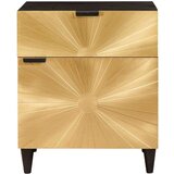  Noćni ormarić Crna i zlatna 50 x 33 x 60 cm masivno drvo manga | shoptok.hr