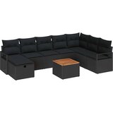  Sjedeća garnitura za vrt 9 kom. Crna poliratan 287 x 177 x 85 cm | shoptok.hr