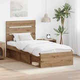  Konstrukcija postelje Oreh 75 x 190 cm Masivno borovo les, (5000102880) | Shoptok.si