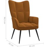  Stolica za opuštanje smeđa baršunasta | shoptok.hr