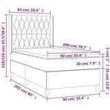 Box spring postelja z vzmetnico moder 90x200 cm blago | Shoptok.si
