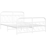  The Living Store Kovinski posteljni okvir z vzglavjem in vznožjem bel 140x190 cm - Posteljni Okvir, (21523991) | Shoptok.si