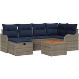  Sjedeća garnitura za vrt 7 kom. Siva poliratan 232,5 x 122,5 x 85 cm | shoptok.hr