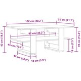  Stolić za kavu boja staro drvo 102x55x42 cm konstruirano drvo | shoptok.hr
