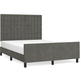 Maison Chic Posteljni okvir - Dvoposteljna postelja - Zakonska postelja brez vzmetnice temno siv 140x200 cm žamet-J12970, (21760102) Cene