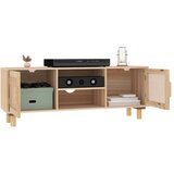 TV ormarić smeđi 105 x 30 x 40cm od borovine i prirodnog ratana | shoptok.hr