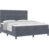  Postelja z vzmetnico Temno siva Super King Žamet, (22051769) | Shoptok.si