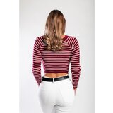 Fenzy Pletena Majica S Črtastim Vzorcem, Bordo | Shoptok.si