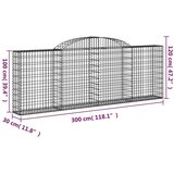  Lučne gabionske košare 25kom 300x30x100/120cm pocinčano željezo | shoptok.hr