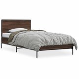 Furnova Posteljni okvir rjav hrast 100x200 cm inženirski les in kovina, (21934519) | Shoptok.si