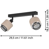 Eglo 43657 - Zidna svetiljka ROSLEY 2xE14/40W/230V crna/bež | Eponuda.com
