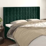  Uzglavlje s ušima tamnozeleno 183x16x118/128 cm baršunasto | shoptok.hr