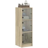  Visoka komoda sa staklenim vratima boja hrasta 35 x 37 x 109 cm | Eponuda.ba
