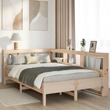 vidaXL Krevet s regalom za knjige bez madraca 135x190 cm od borovine | shoptok.hr