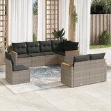  8-dijelni set vrtnih sofa od poliratana s jastucima sivi | shoptok.hr