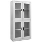 vidaXL Pisarniška omara svetlo siva 90x40x180 cm jeklo in steklo, (20705487) | Shoptok.si
