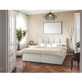 MID.YOU POSTELJA Z VZMETNICO 200 cm x 220 cm , les, tekstil, leseni material bela | Shoptok.si