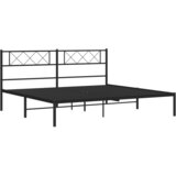  Metalni okvir za krevet s uzglavljem crni 180x200 cm | shoptok.hr