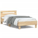 Maison Chic Posteljni okvir - Enojna postelja - Postelja za odrasle z vzglavjem sonoma hrast 100x200 cm inž. les-J9685, (21772101) | Shoptok.si