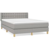 Maison Chic Box spring posteljni - Vzmetna postelja z vzmetnico svetlo siv 140x190 cm blago SL7671, (21903464) | Shoptok.si