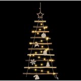 vidaXL Božićno drvce s 30 LED svjetlima Prirodna 90 cm Masivni jasen | shoptok.hr