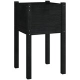  Vrtne sadilice 2 kom crne 40 x 40 x 70 cm od masivne borovine | shoptok.hr