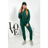 Kesi Set of 3in1 sweatshirt with press studs + top + green pants