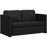  Podni kauč na razvlačenje 2-u-1 crni 112x174x55 cm od tkanine | shoptok.hr