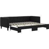  Dnevni krevet na razvlačenje crni 80 x 200 cm od tkanine | shoptok.hr
