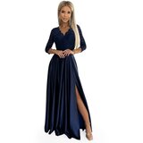 Numoco Lace long SATIN dress with neckline | Shoptok.si