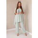 Kesi Włoski Set of blouse + pants with pendant dark mint | Shoptok.si