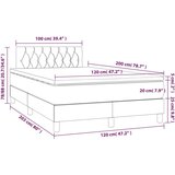  Box spring s madracem LED tamnosmeđi 120x200 cm tkanina | shoptok.hr